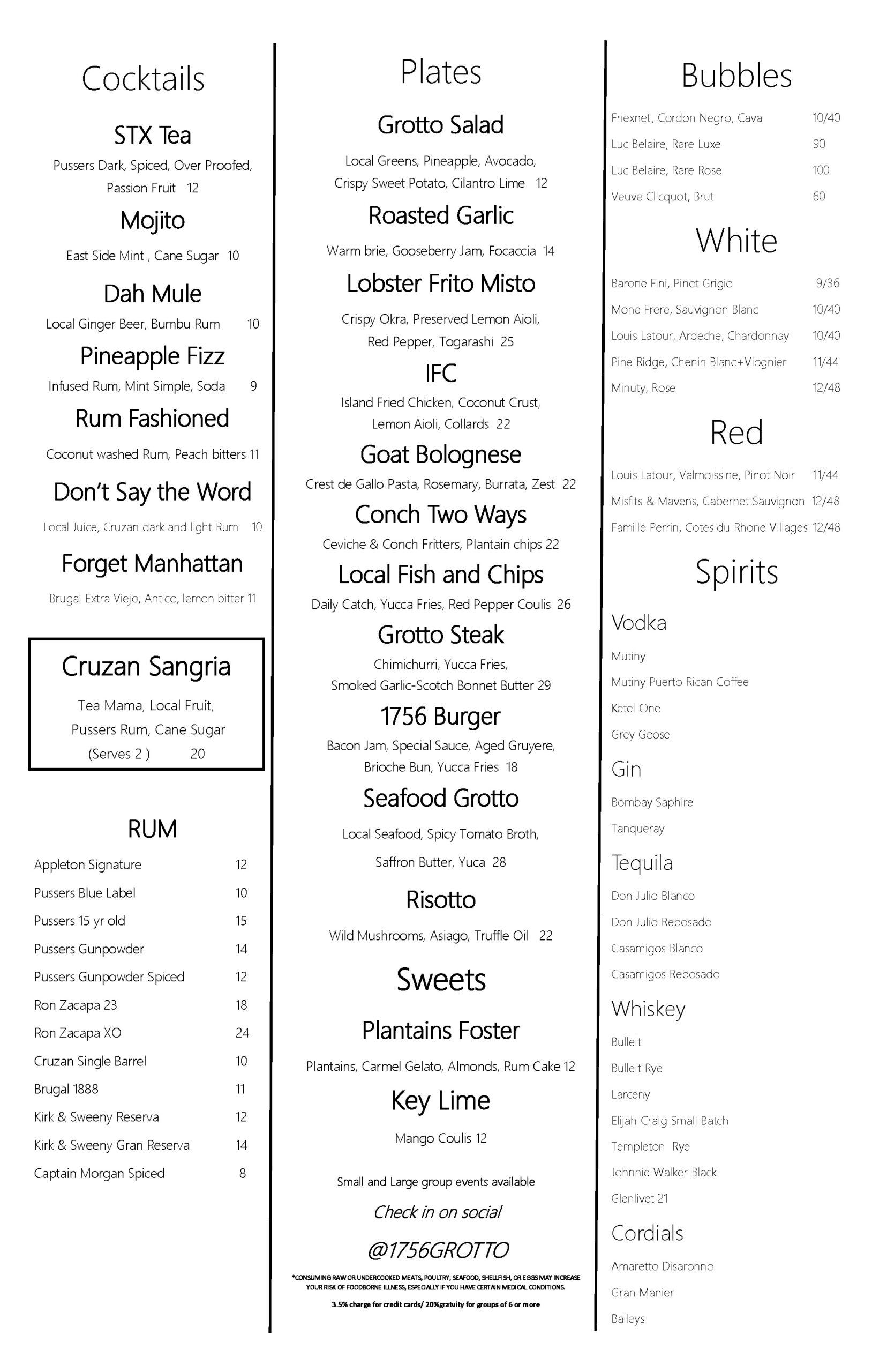 1756 Grotto Menu April 2025